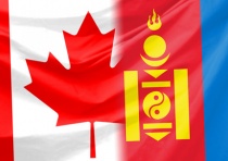 Canadian and Mongolian flags