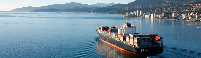 Container ship exporting goods