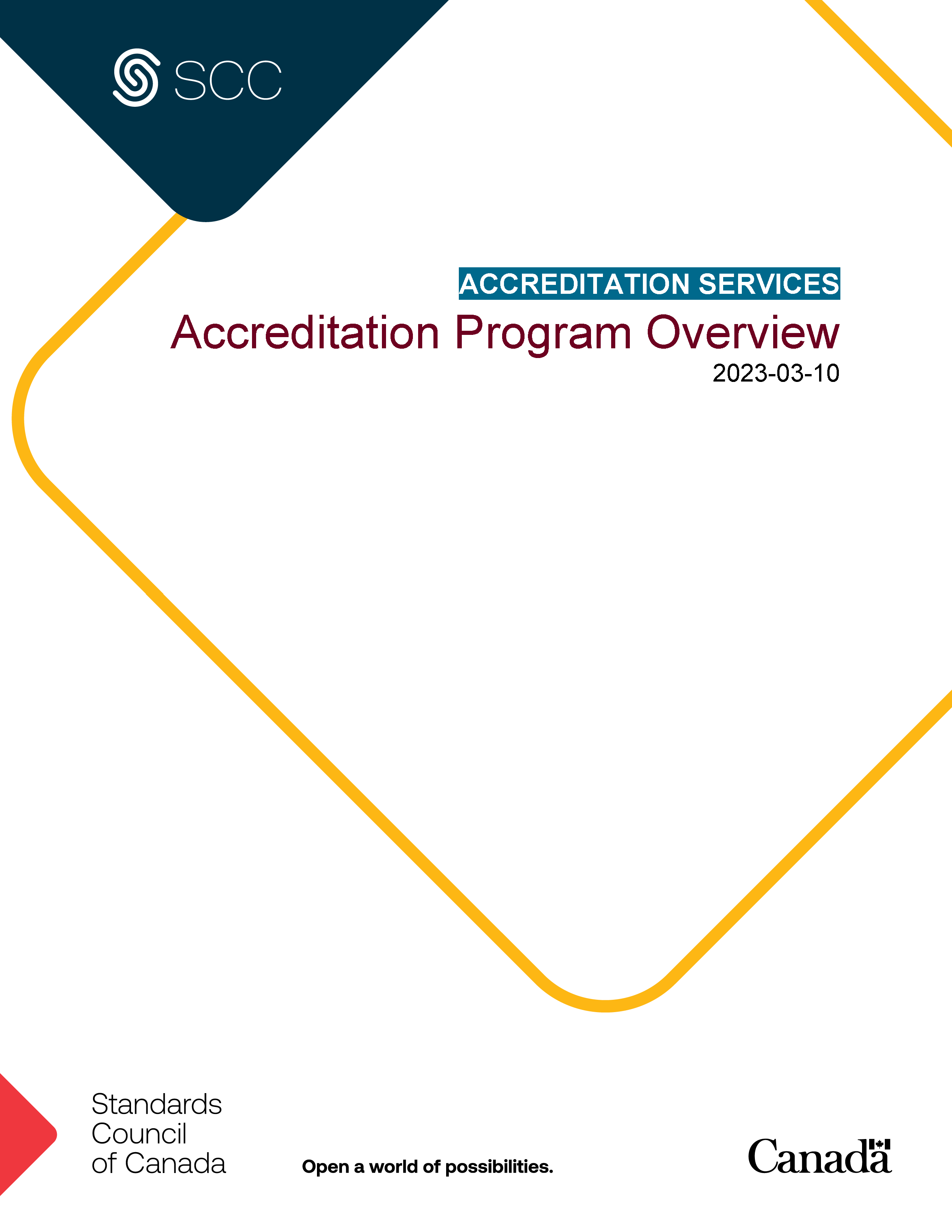 Accreditation Services - Accreditation Program Overview - 2023-03-10 Cover of the publication