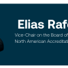 Banner with photo of Elias Rafoul and NAAF logo