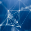 Abstract circles on blue background